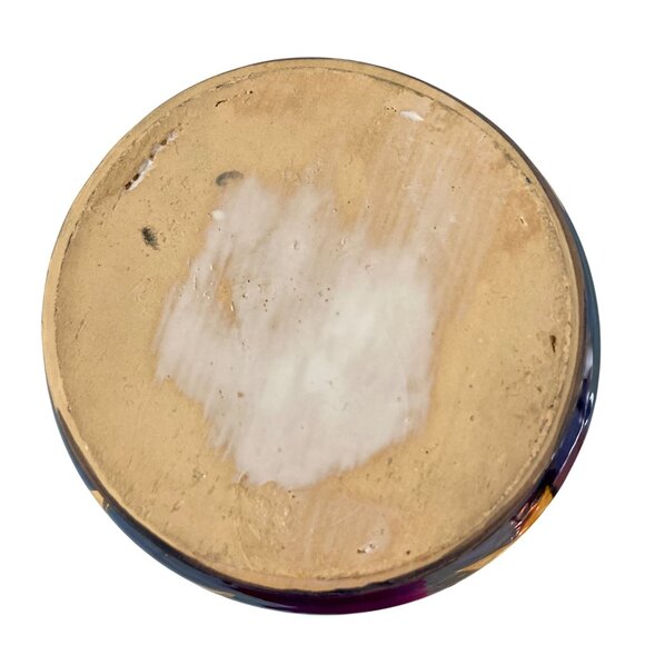 Celestial Sun Face Moon And Stars Blue & Yellow Pottery Pitcher Vase - Picture 5 of 7